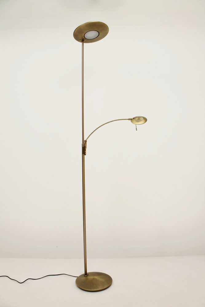 Uplighter met leesarm MERDINA LED kleur instelbaar | Brons