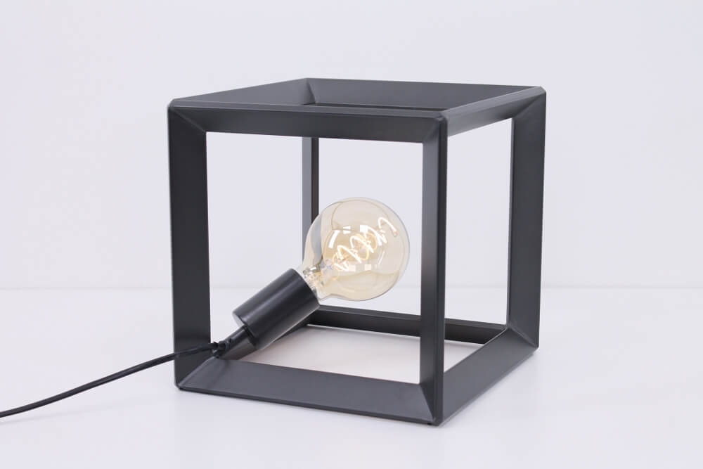Metalen frame tafellamp THOBIN | Antraciet