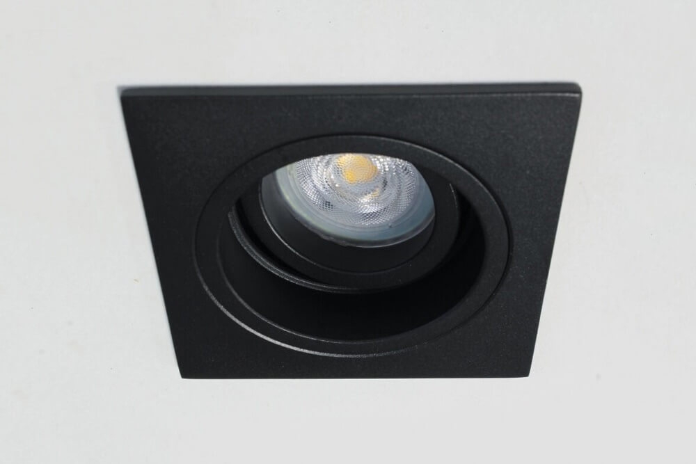 Verdiepte inbouwspot GENEA vierkant 9 cm | Zwart