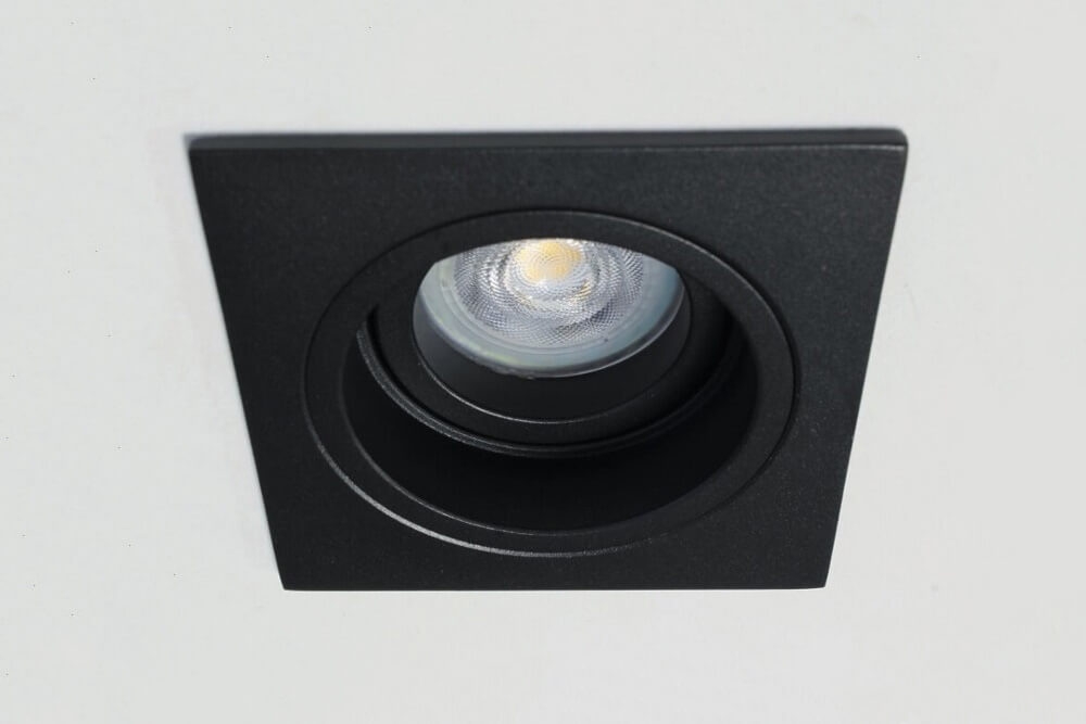 Verdiepte inbouwspot GENEA vierkant 9 cm | Zwart