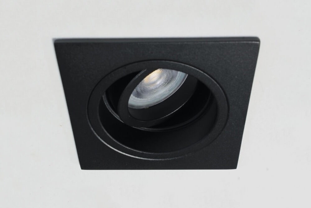 Verdiepte inbouwspot GENEA vierkant 9 cm | Zwart