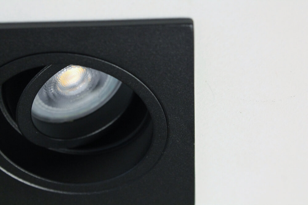 Verdiepte inbouwspot GENEA vierkant 9 cm | Zwart