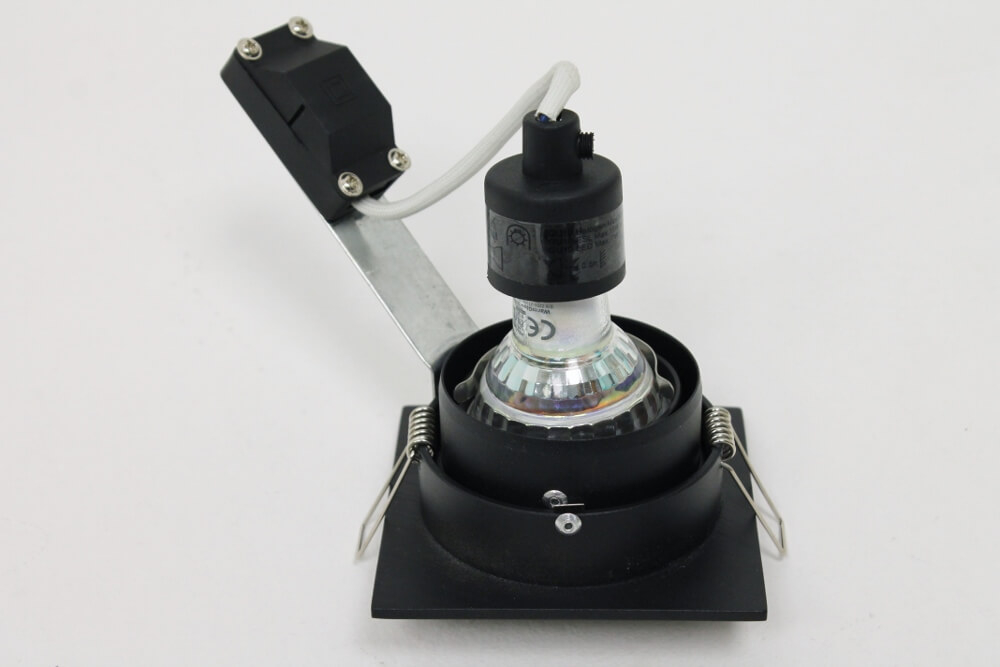 Verdiepte inbouwspot GENEA vierkant 9 cm | Zwart