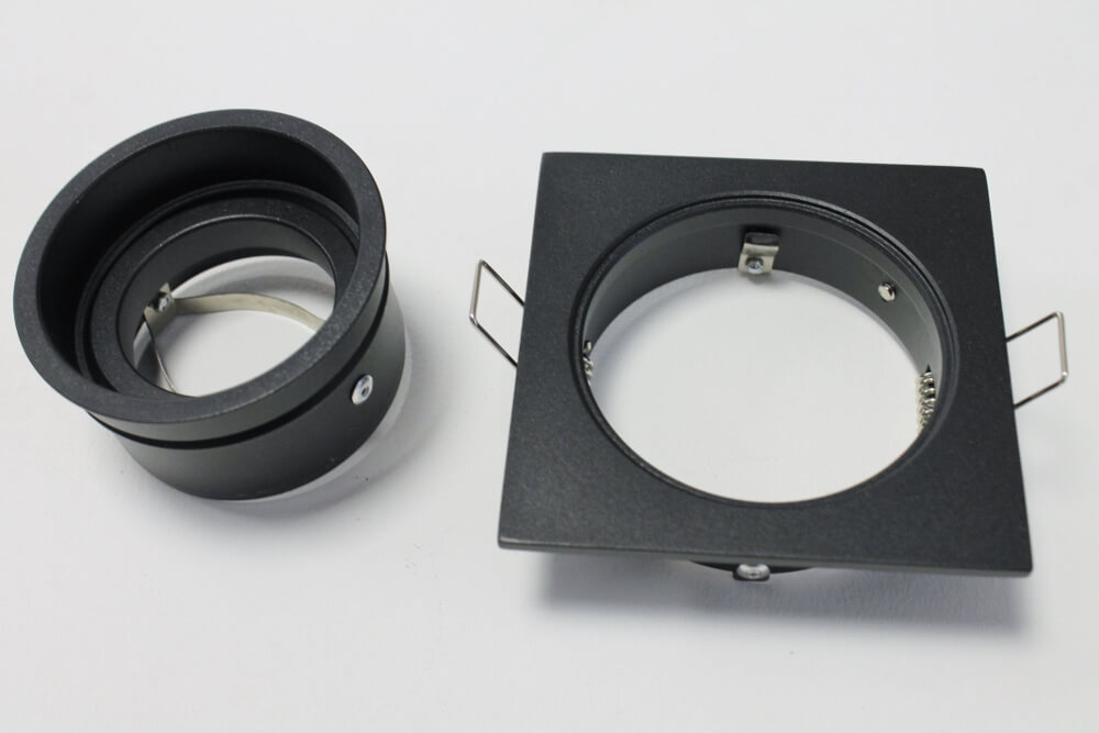 Verdiepte inbouwspot GENEA vierkant 9 cm | Zwart