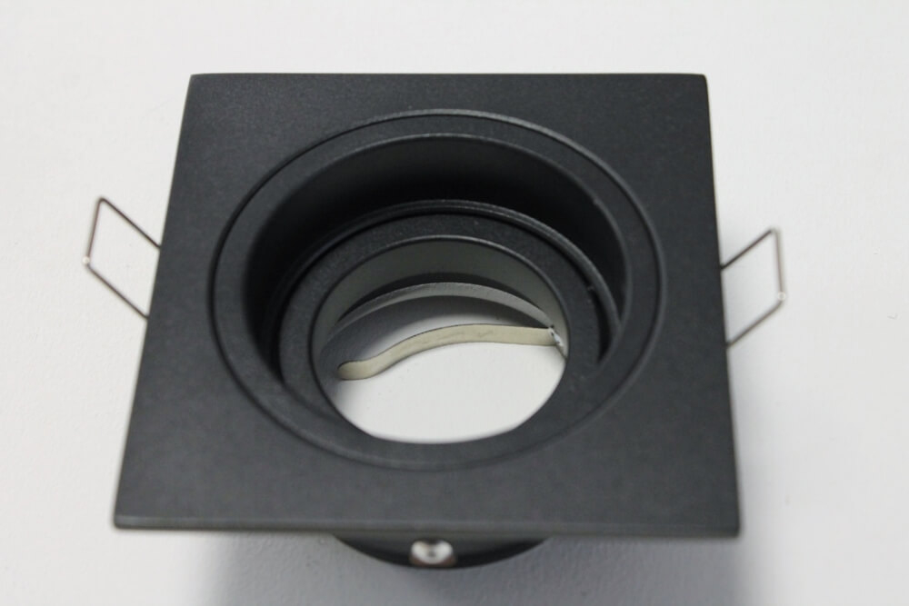Verdiepte inbouwspot GENEA vierkant 9 cm | Zwart