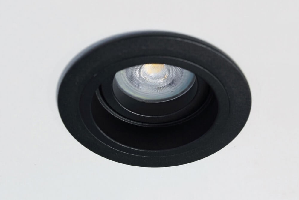 Verdiepte inbouwspot GENEA rond 9 cm | Zwart