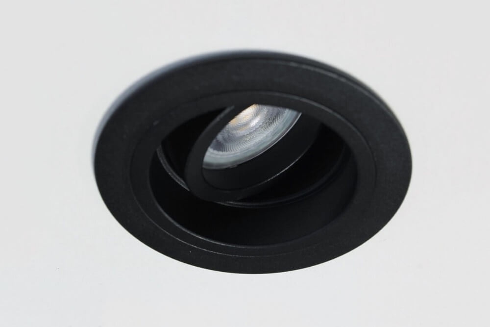 Verdiepte inbouwspot GENEA rond 9 cm | Zwart