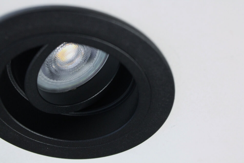 Verdiepte inbouwspot GENEA rond 9 cm | Zwart