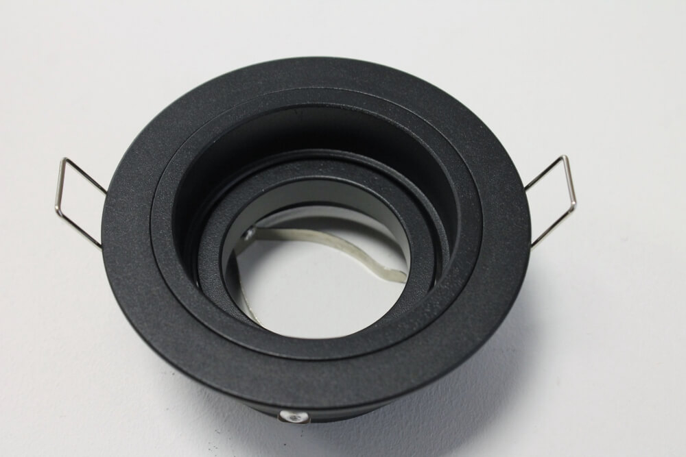 Verdiepte inbouwspot GENEA rond 9 cm | Zwart