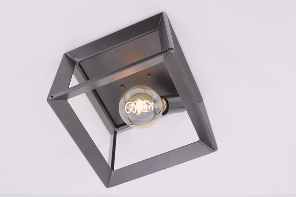 Metalen frame plafondlamp THOBIN | Antraciet