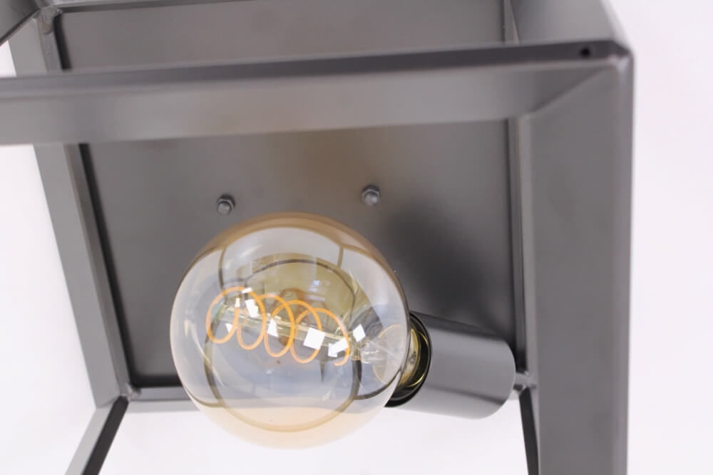 Metalen frame plafondlamp THOBIN | Antraciet