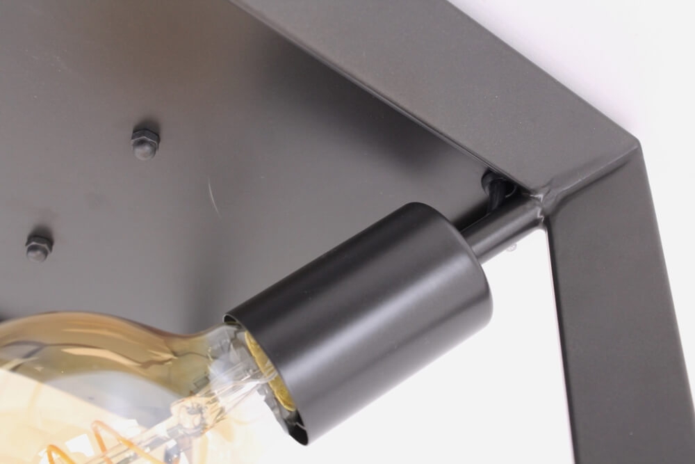 Metalen frame plafondlamp THOBIN | Antraciet