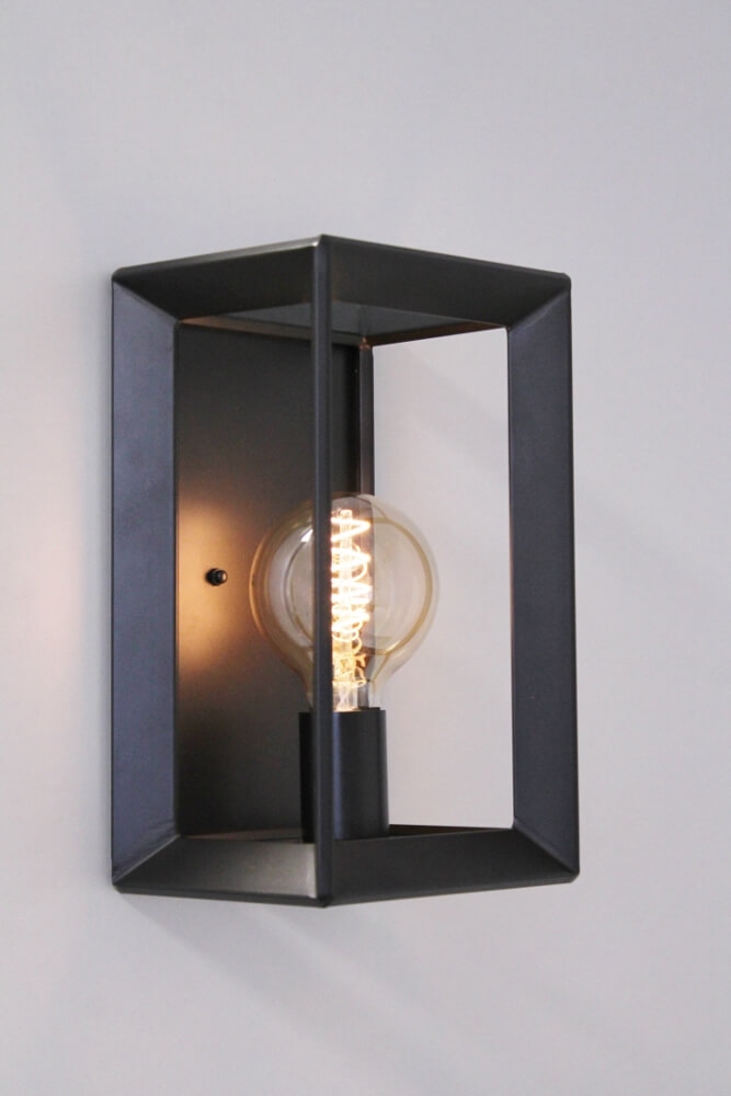 Metalen frame wandlamp THOBIN | Antraciet