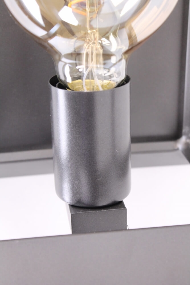 Metalen frame wandlamp THOBIN | Antraciet