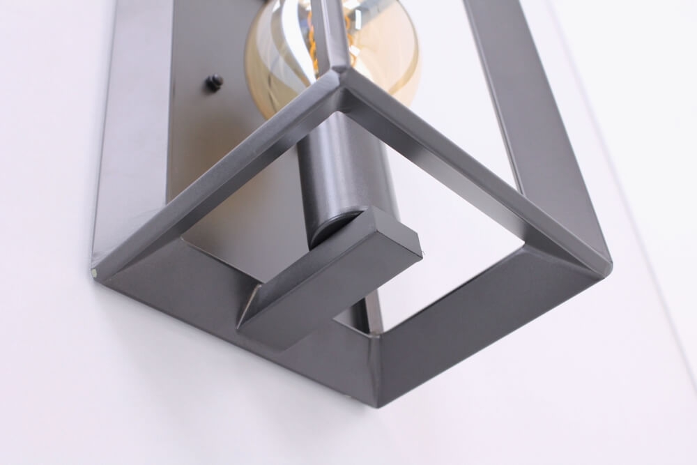 Metalen frame wandlamp THOBIN | Antraciet