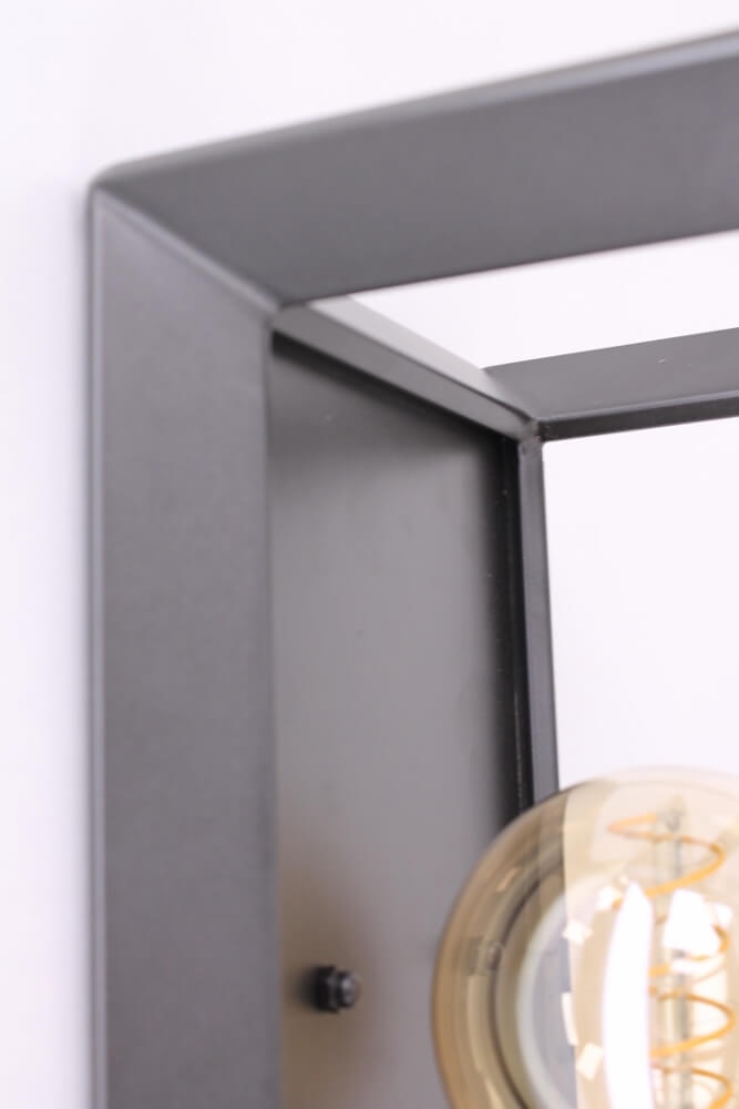 Metalen frame wandlamp THOBIN | Antraciet
