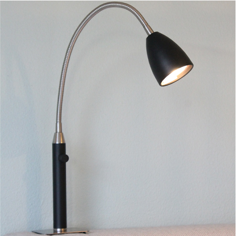 Strakke bedklemlamp | GU10 fitting | Zwart
