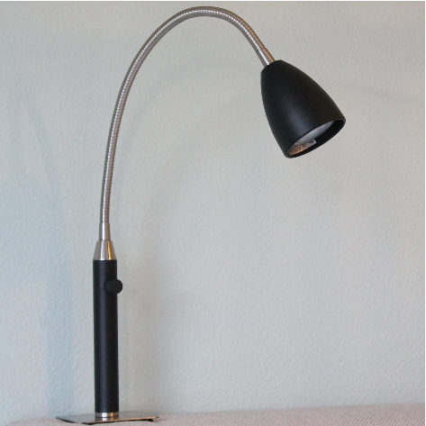Strakke bedklemlamp | GU10 fitting | Zwart
