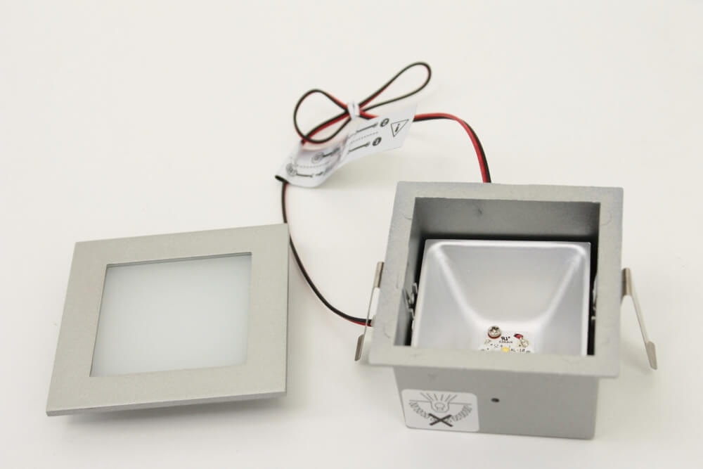 Trapverlichting / Inbouw wandlamp CUADRO LED warm wit | Aluminium