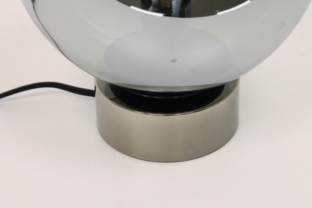 Leuke tafellamp JASON zwart rookglas | Ø 25 cm