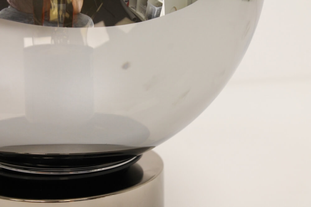 Leuke tafellamp JASON zwart rookglas | Ø 25 cm