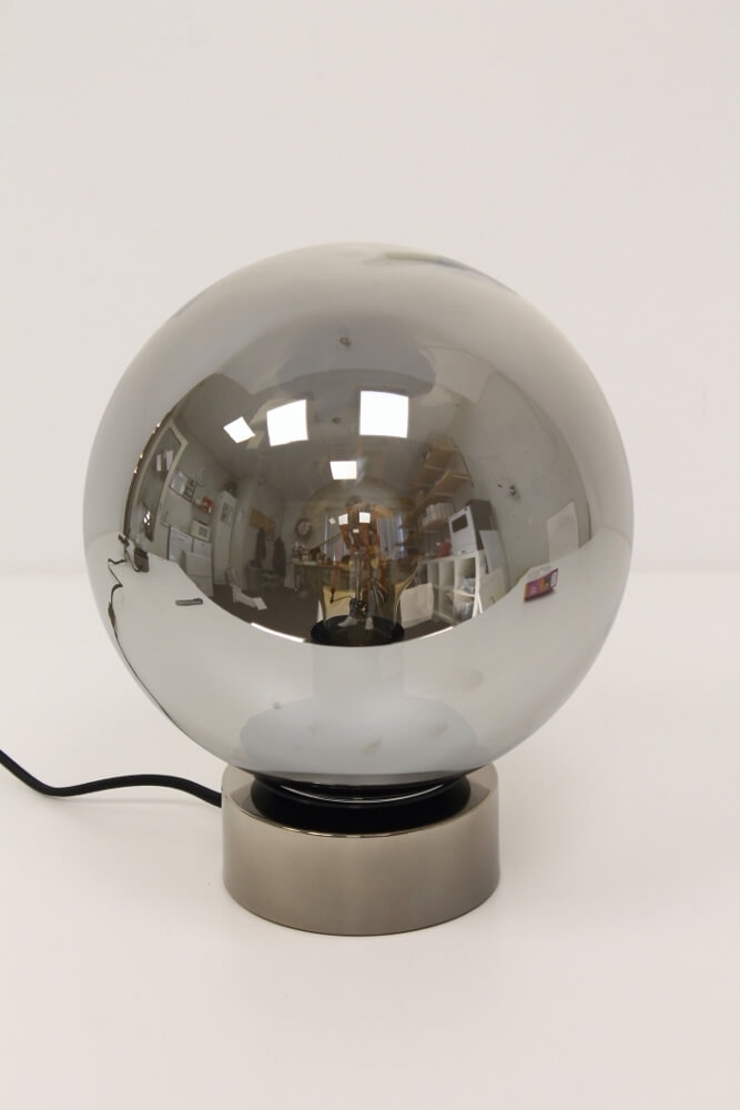Leuke tafellamp JASON zwart rookglas | Ø 25 cm