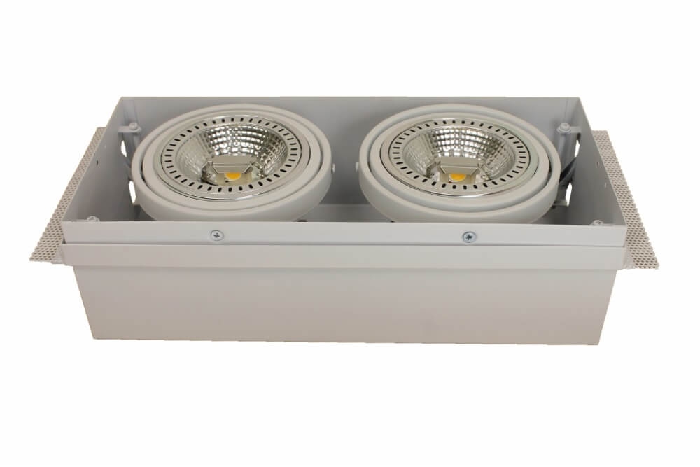 TRIMLESS vierkante inbouwspot XL AR111 DOUBLE wit