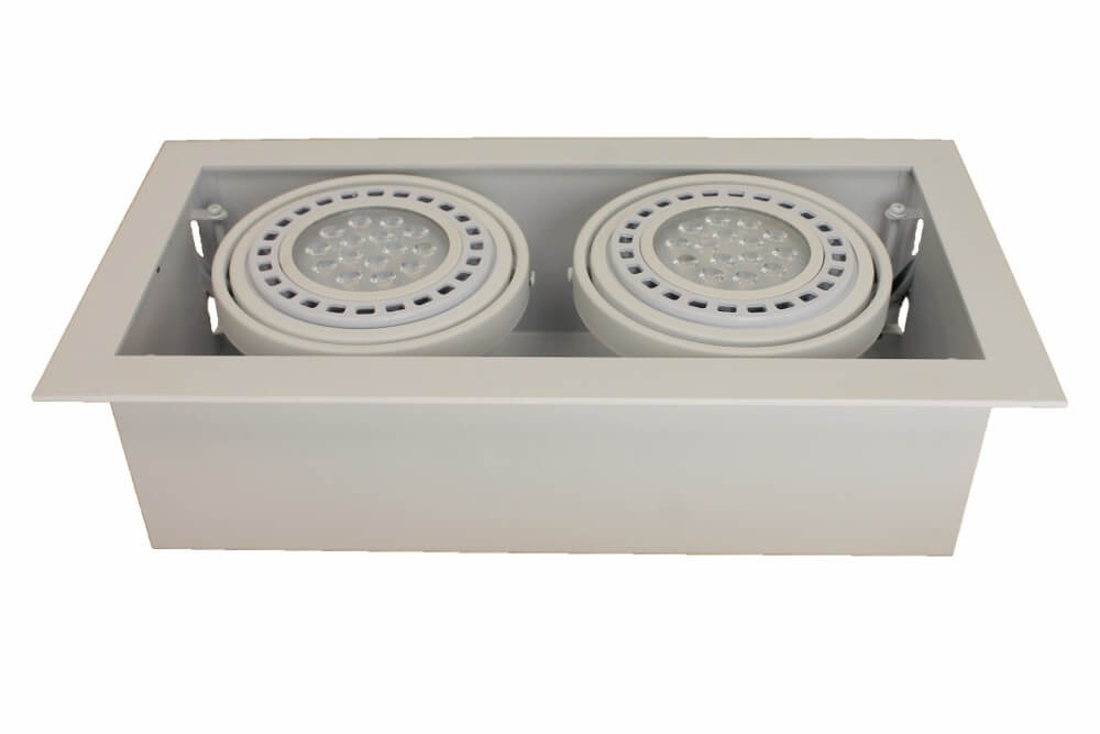 TRIMLESS vierkante inbouwspot XL AR111 DOUBLE wit