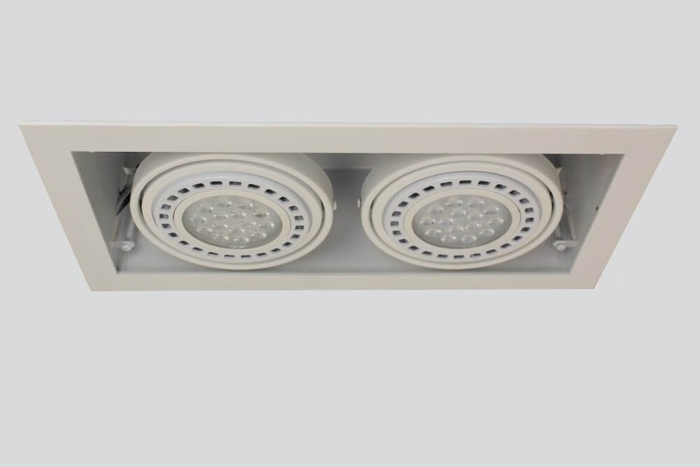 TRIMLESS vierkante inbouwspot XL AR111 DOUBLE wit