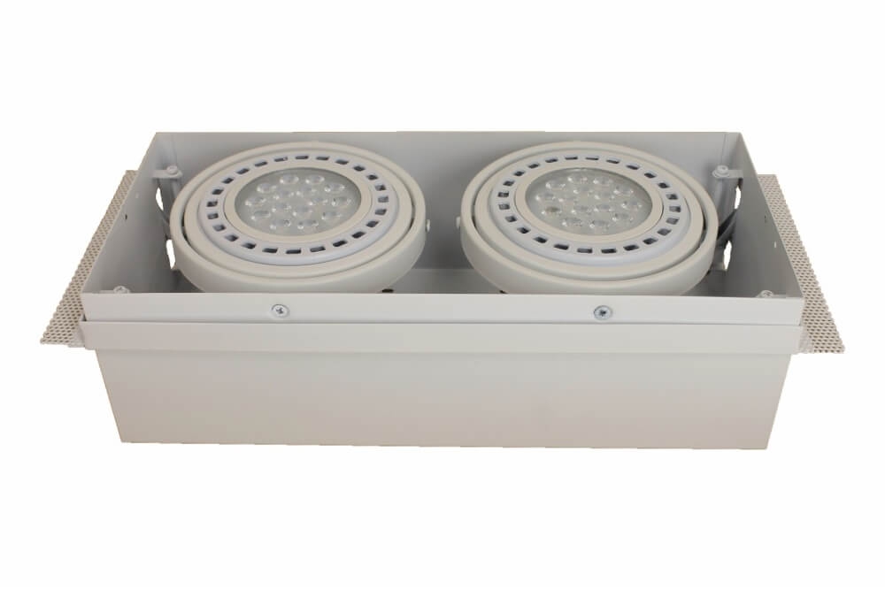 TRIMLESS vierkante inbouwspot XL AR111 DOUBLE wit