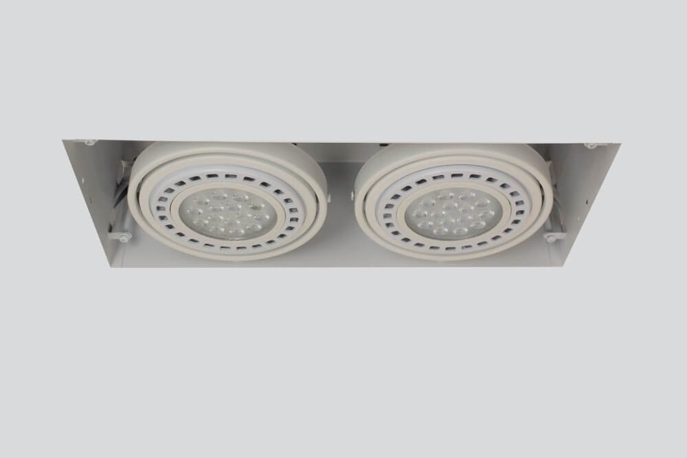 TRIMLESS vierkante inbouwspot XL AR111 DOUBLE wit