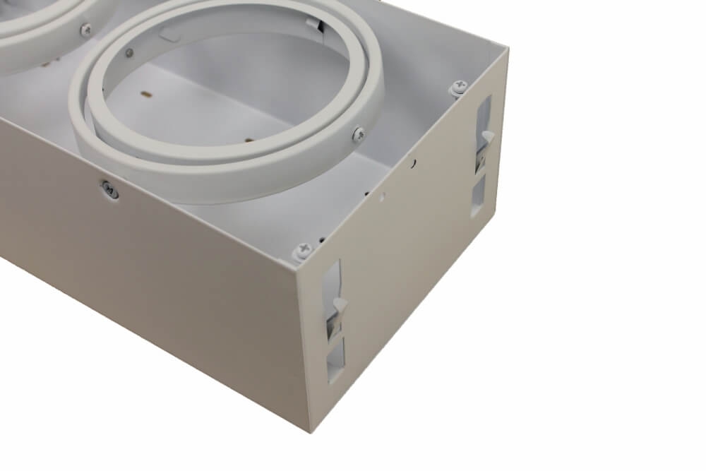 Vierkante inbouwspot AR111 DOUBLE XL met witte rand