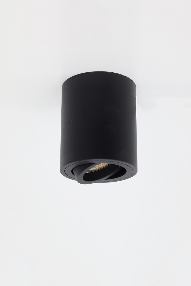 Kantelbare plafondlamp / Opbouwspot REBEL XS 8 cm | Zwart rond