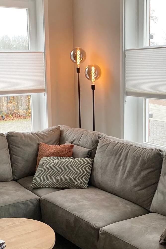 Zwarte vloerlamp 1-lichts TUBE 155 cm | Exclusief lichtbron