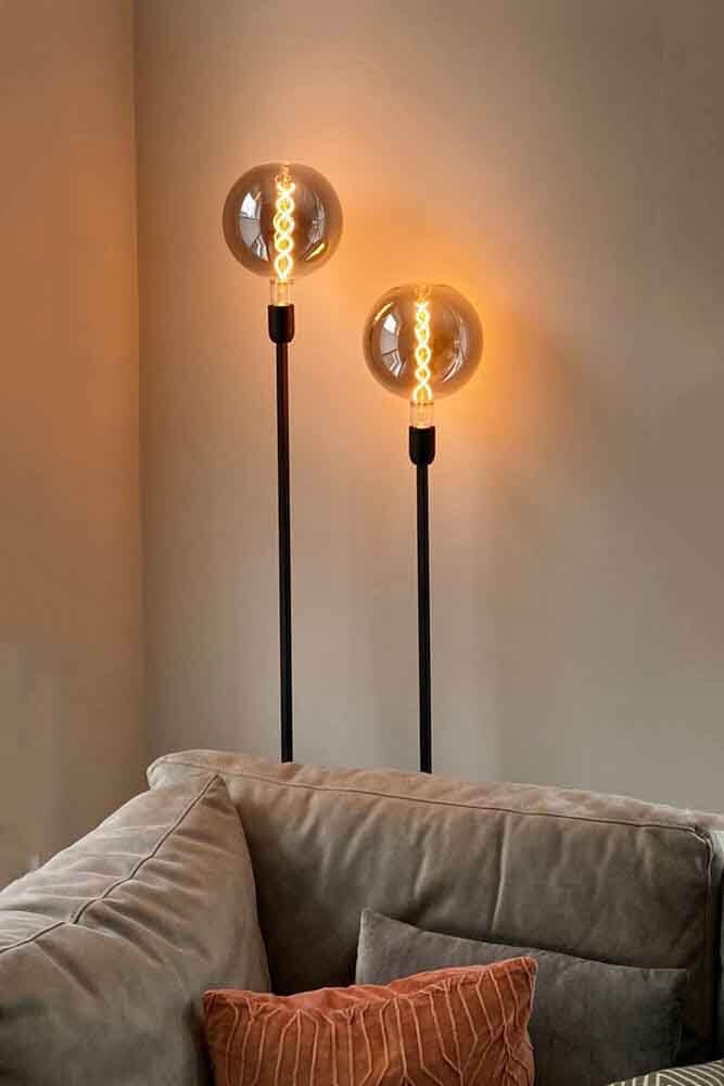 Zwarte vloerlampen TUBE 135 en 155 cm | Inclusief LED GIANT smoke
