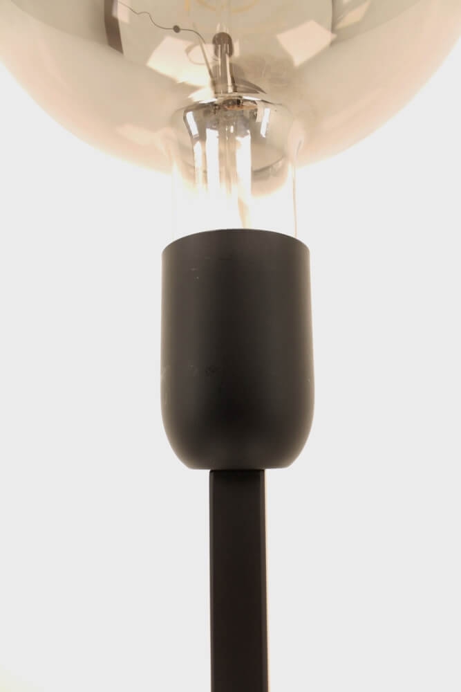 Zwarte vloerlamp 1-lichts TUBE 135 cm | Inclusief LED GIANT smoke