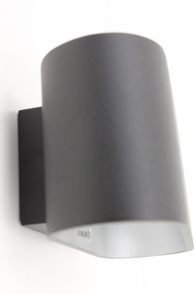 Strakke ovalen wandlamp OVALO 16 cm | Zwart / Zilver