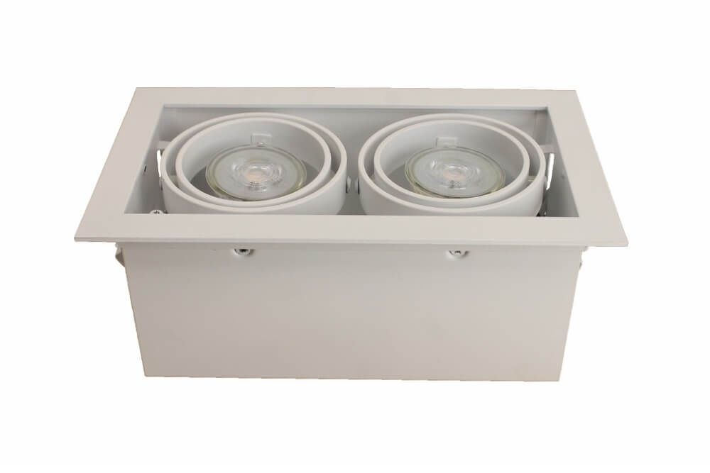 Vierkante inbouwspot AR70 DOUBLE met witte rand