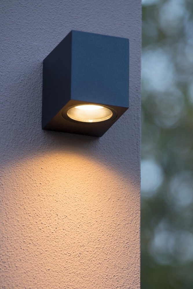 Buitenlamp / Wandlamp ZORA LED 1-lichts vierkant | Zwart