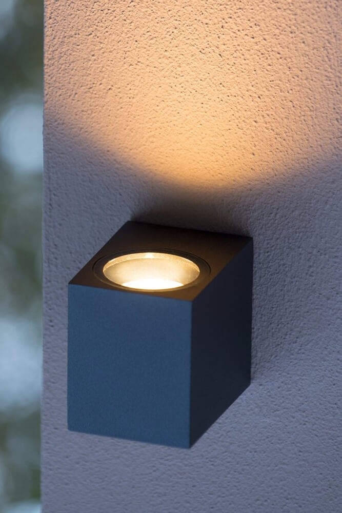 Buitenlamp / Wandlamp ZORA LED 1-lichts vierkant | Zwart