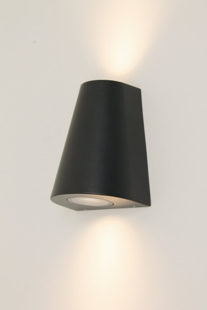 Buitenlamp / Wandlamp BOOGY 2-lichts schuin | Zwart