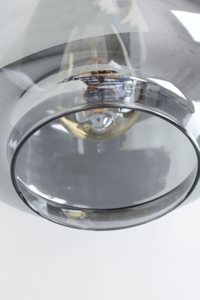 Los glas MERINO metallic smoke zwart | Stolp Ø 25 cm