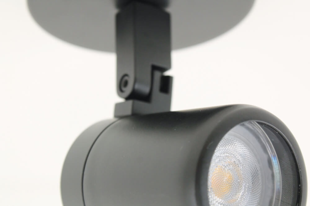 Kantelbare 1-lichts opbouwspot rond DOCCIA IP44 | Zwart