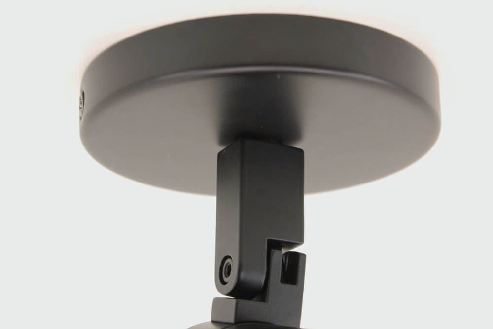 Kantelbare 1-lichts opbouwspot rond DOCCIA IP44 | Zwart