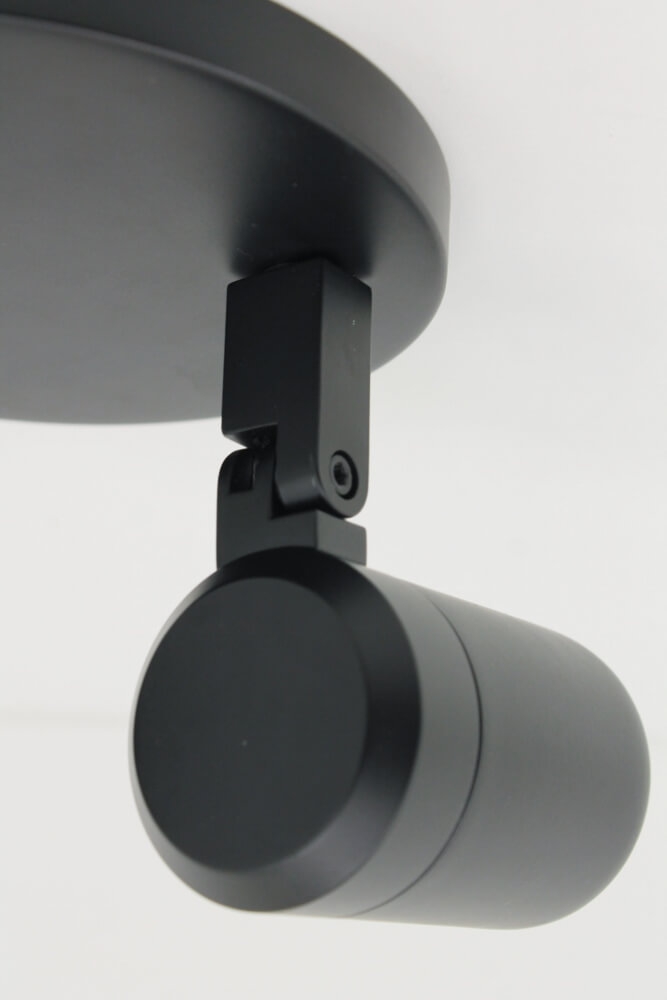Kantelbare 2-lichts opbouwspot rond DOCCIA IP44 | Zwart