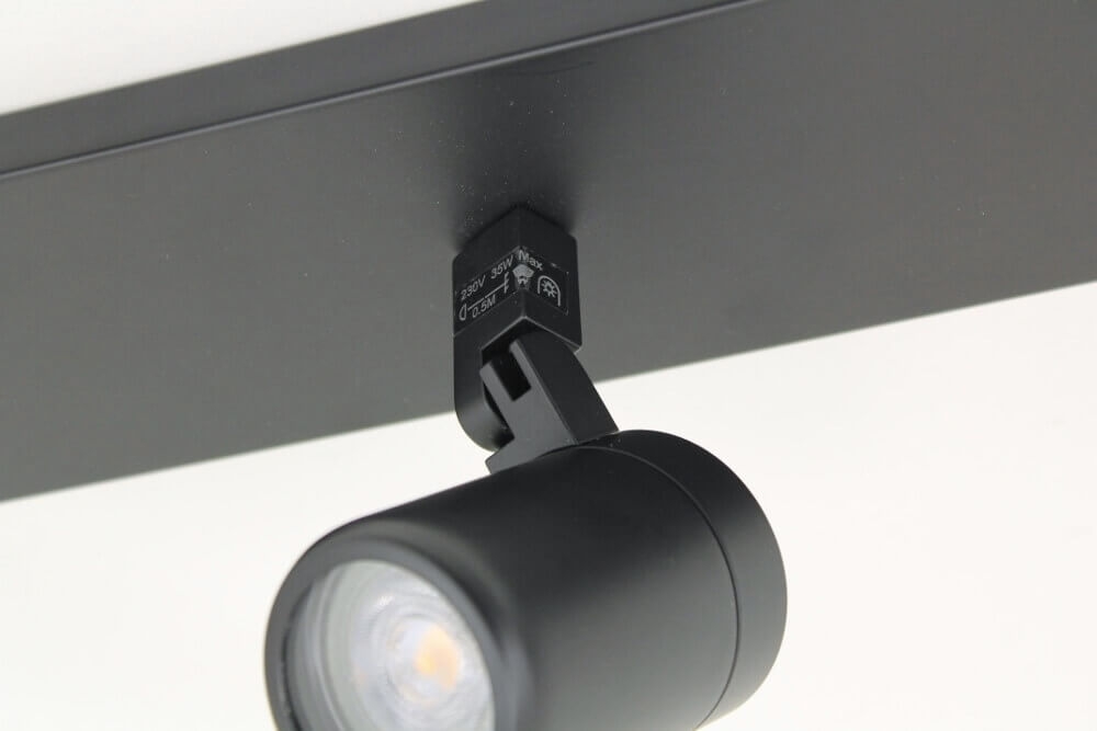 Kantelbare 3-lichts opbouwspot balk DOCCIA IP44 | Zwart