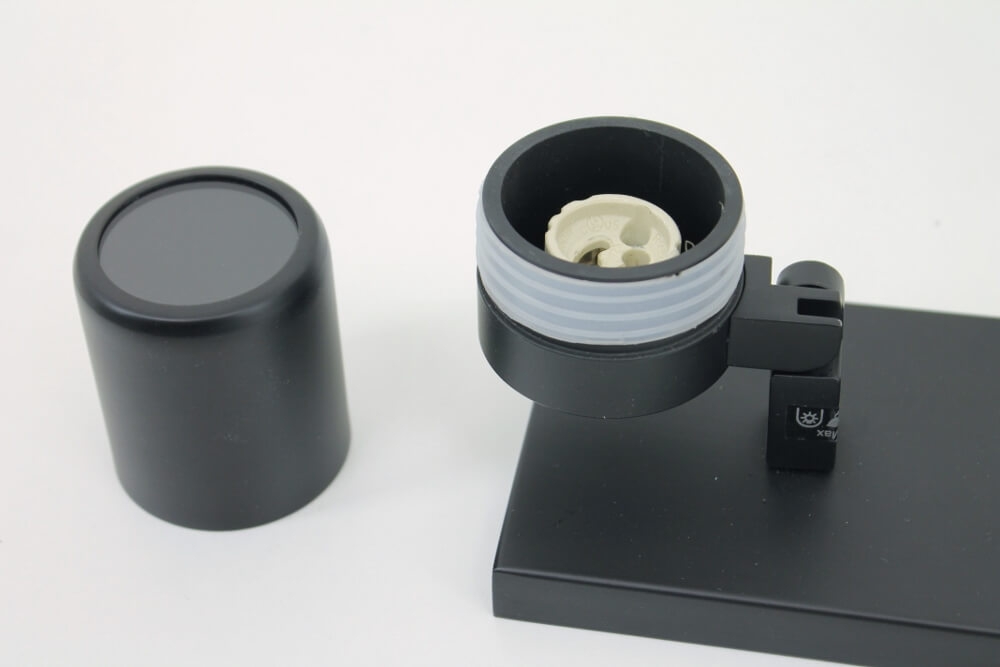 Kantelbare 3-lichts opbouwspot balk DOCCIA IP44 | Zwart