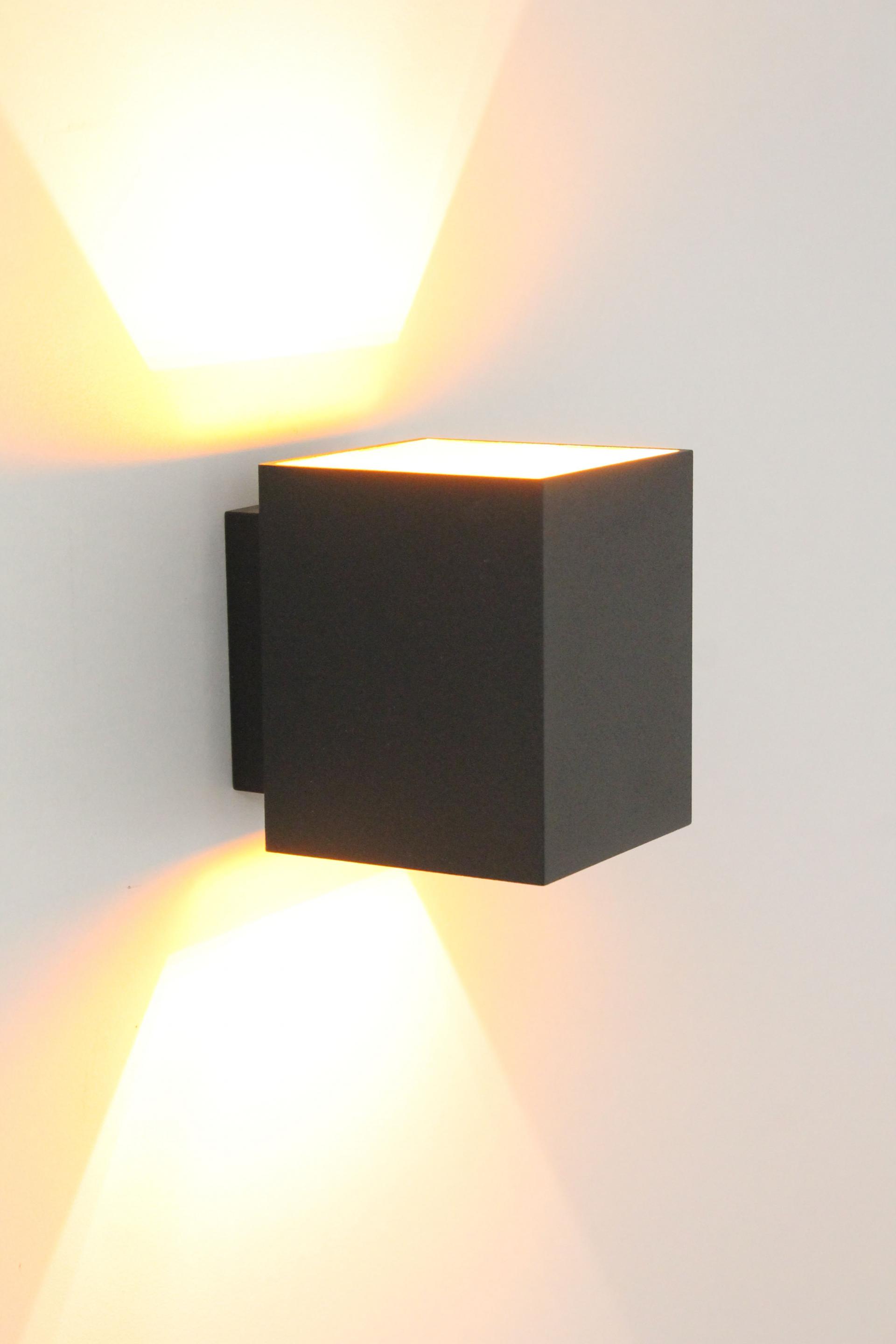 Strakke wandlamp LED 10 x 10 cm | Zwart / Goud
