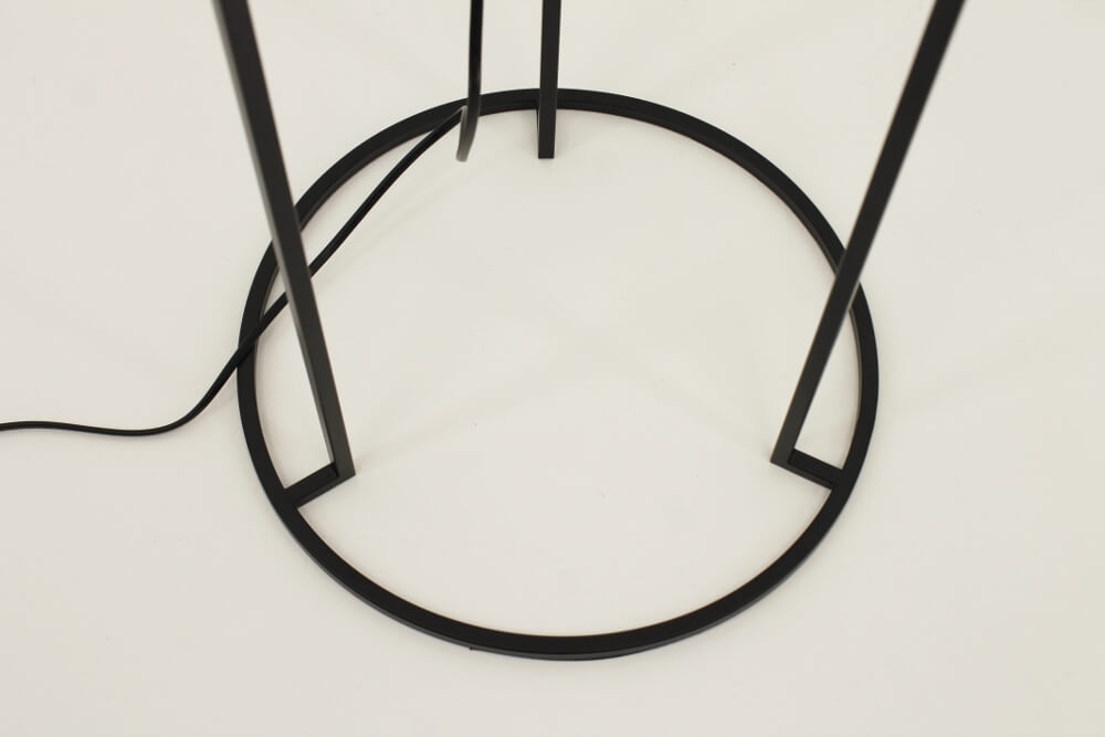 Stijlvolle vloerlamp PULPO met metallic smoke glazen stolp