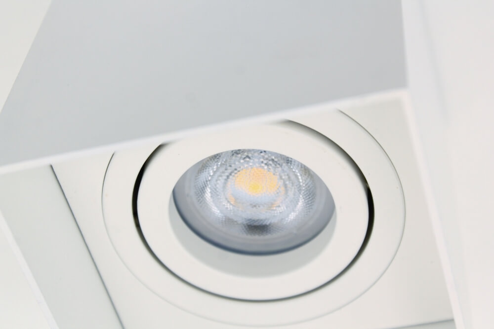 Plafondlamp / Opbouwspot HONAC 1-lichts vierkant | Wit